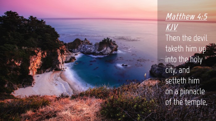 Picture 04 - Matthew 4:5 KJV Desktop Wallpaper - Then the devil taketh him up into the holy city, - Desktop Bible Verse Wallpaper