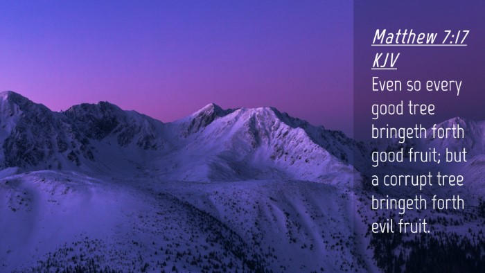 Picture 04 - Matthew 7:17 KJV Desktop Wallpaper - Even so every good tree bringeth forth good - Desktop Bible Verse Wallpaper