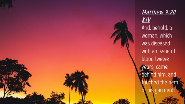 Picture 04 - Matthew 9:20 KJV Desktop Wallpaper - And, behold, a woman, which was diseased with an - Desktop Bible Verse Wallpaper