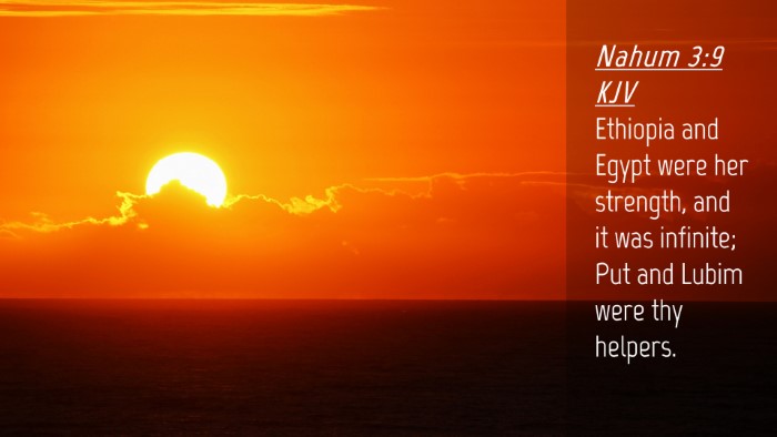 Picture 04 - Nahum 3:9 KJV Desktop Wallpaper - Ethiopia and Egypt were her strength, and it was - Desktop Bible Verse Wallpaper