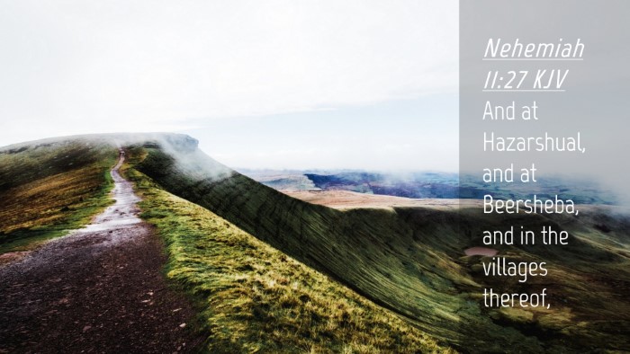 Picture 04 - Nehemiah 11:27 KJV Desktop Wallpaper - And at Hazarshual, and at Beersheba, and in the - Desktop Bible Verse Wallpaper