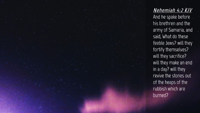 Picture 04 - Nehemiah 4:2 KJV Desktop Wallpaper - And he spake before his brethren and the army of - Desktop Bible Verse Wallpaper