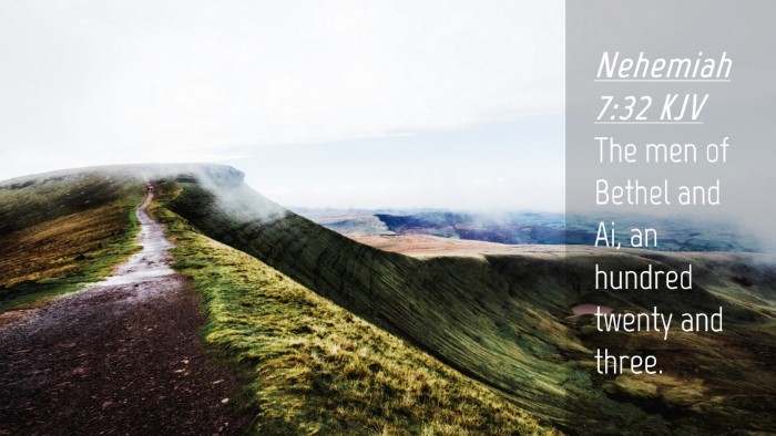 Picture 04 - Nehemiah 7:32 KJV Desktop Wallpaper - The men of Bethel and Ai, an hundred twenty and - Desktop Bible Verse Wallpaper