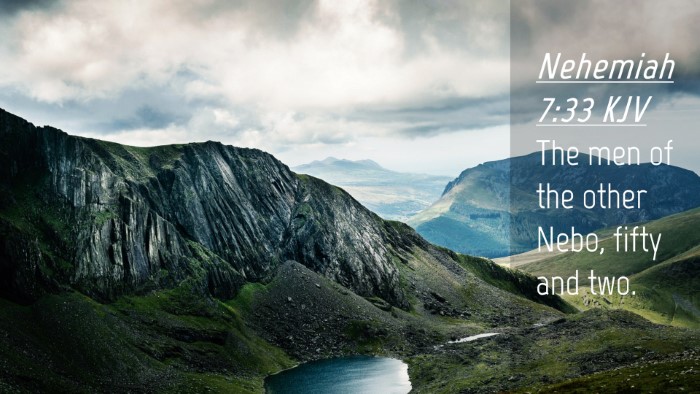 Picture 04 - Nehemiah 7:33 KJV Desktop Wallpaper - The men of the other Nebo, fifty and - Desktop Bible Verse Wallpaper