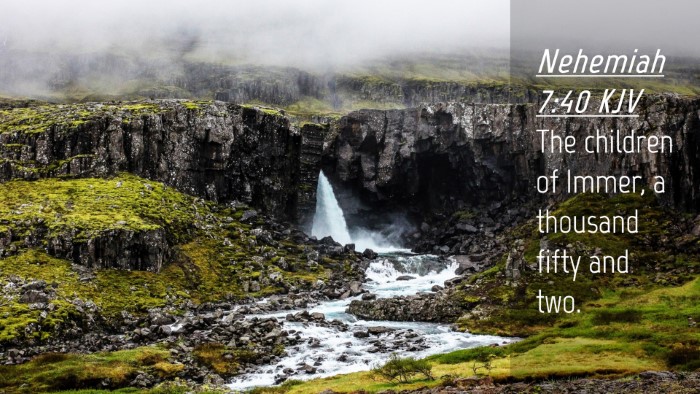 Picture 04 - Nehemiah 7:40 KJV Desktop Wallpaper - The children of Immer, a thousand fifty and - Desktop Bible Verse Wallpaper