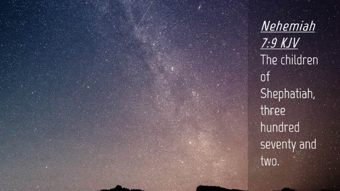 Picture 04 - Nehemiah 7:9 KJV Desktop Wallpaper - The children of Shephatiah, three hundred seventy - Desktop Bible Verse Wallpaper