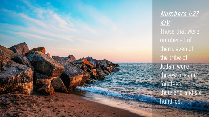 Picture 04 - Numbers 1:27 KJV Desktop Wallpaper - Those that were numbered of them, even of the - Desktop Bible Verse Wallpaper