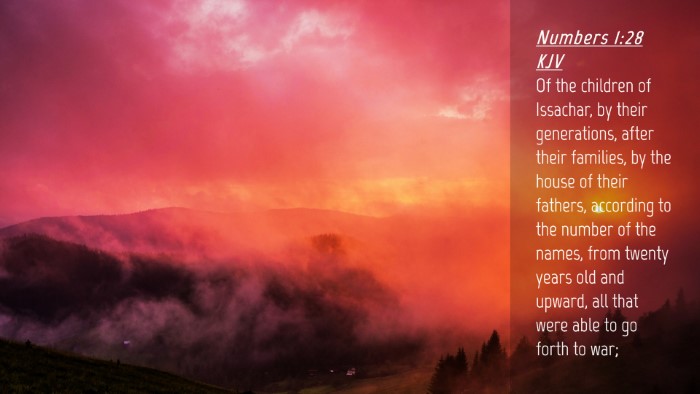 Picture 04 - Numbers 1:28 KJV Desktop Wallpaper - Of the children of Issachar, by their - Desktop Bible Verse Wallpaper
