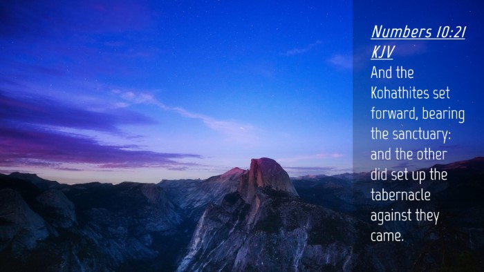 Picture 04 - Numbers 10:21 KJV Desktop Wallpaper - And the Kohathites set forward, bearing the - Desktop Bible Verse Wallpaper