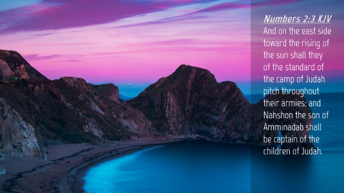 Picture 04 - Numbers 2:3 KJV Desktop Wallpaper - And on the east side toward the rising of the sun - Desktop Bible Verse Wallpaper