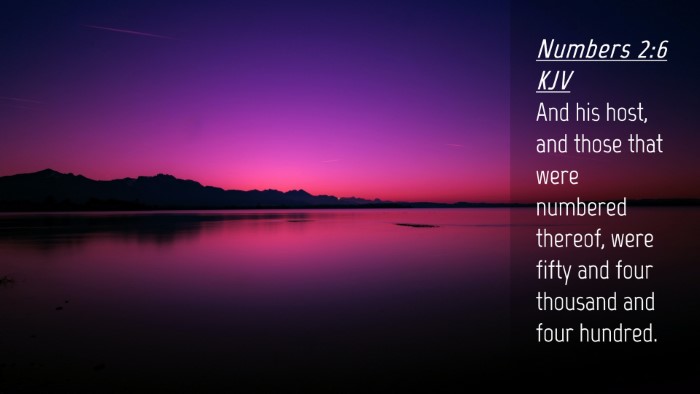 Picture 04 - Numbers 2:6 KJV Desktop Wallpaper - And his host, and those that were numbered - Desktop Bible Verse Wallpaper