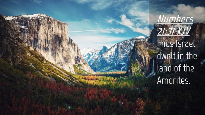Picture 04 - Numbers 21:31 KJV Desktop Wallpaper - Thus Israel dwelt in the land of the - Desktop Bible Verse Wallpaper