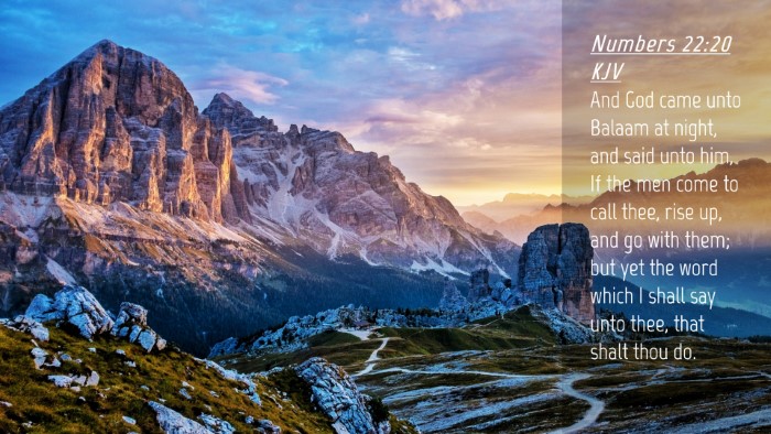 Picture 04 - Numbers 22:20 KJV Desktop Wallpaper - And God came unto Balaam at night, and said unto - Desktop Bible Verse Wallpaper
