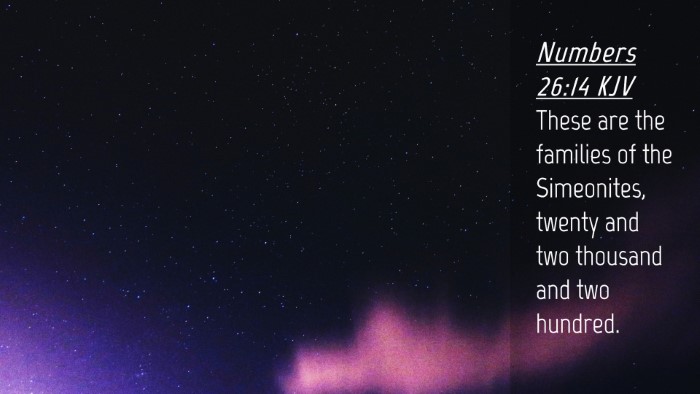 Picture 04 - Numbers 26:14 KJV Desktop Wallpaper - These are the families of the Simeonites, twenty - Desktop Bible Verse Wallpaper