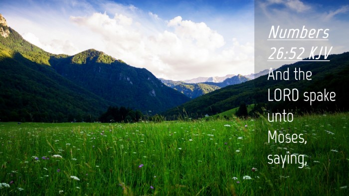 Picture 04 - Numbers 26:52 KJV Desktop Wallpaper - And the LORD spake unto Moses, - Desktop Bible Verse Wallpaper