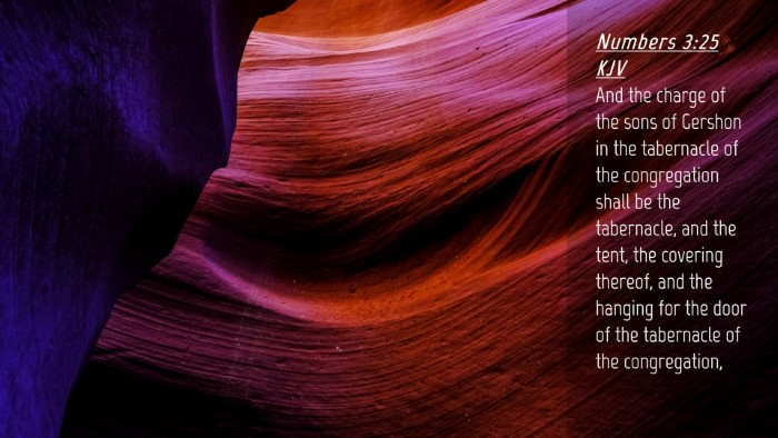 Picture 04 - Numbers 3:25 KJV Desktop Wallpaper - And the charge of the sons of Gershon in the - Desktop Bible Verse Wallpaper