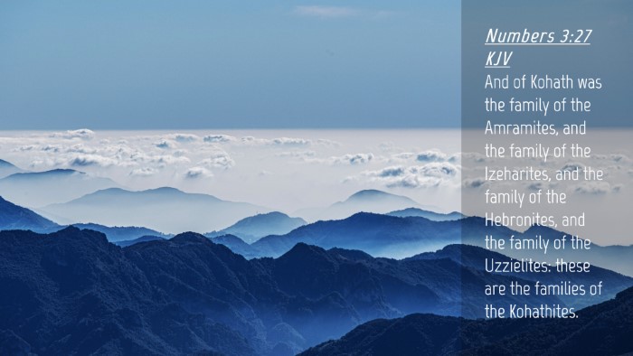 Picture 04 - Numbers 3:27 KJV Desktop Wallpaper - And of Kohath was the family of the Amramites, - Desktop Bible Verse Wallpaper