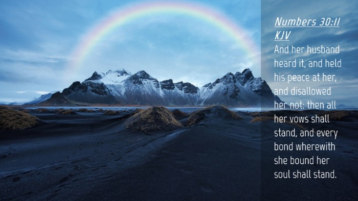 Picture 04 - Numbers 30:11 KJV Desktop Wallpaper - And her husband heard it, and held his peace at - Desktop Bible Verse Wallpaper