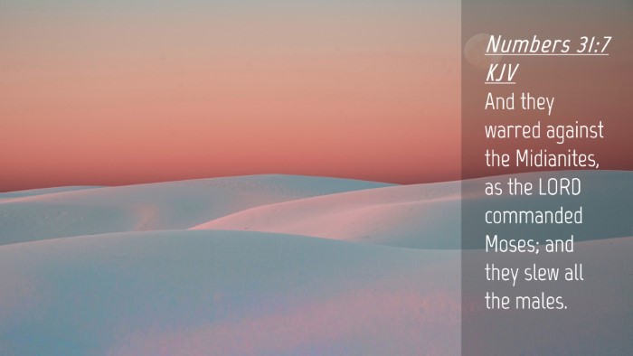 Picture 04 - Numbers 31:7 KJV Desktop Wallpaper - And they warred against the Midianites, as the - Desktop Bible Verse Wallpaper
