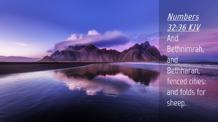 Picture 04 - Numbers 32:36 KJV Desktop Wallpaper - And Bethnimrah, and Bethharan, fenced cities: and - Desktop Bible Verse Wallpaper