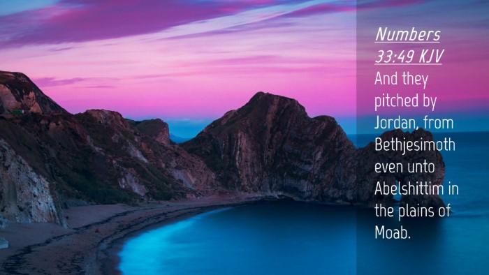 Picture 04 - Numbers 33:49 KJV Desktop Wallpaper - And they pitched by Jordan, from Bethjesimoth - Desktop Bible Verse Wallpaper