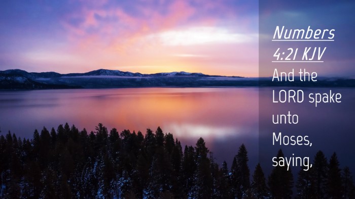 Picture 04 - Numbers 4:21 KJV Desktop Wallpaper - And the LORD spake unto Moses, - Desktop Bible Verse Wallpaper