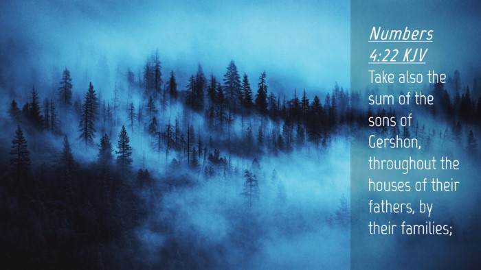 Picture 04 - Numbers 4:22 KJV Desktop Wallpaper - Take also the sum of the sons of Gershon, - Desktop Bible Verse Wallpaper