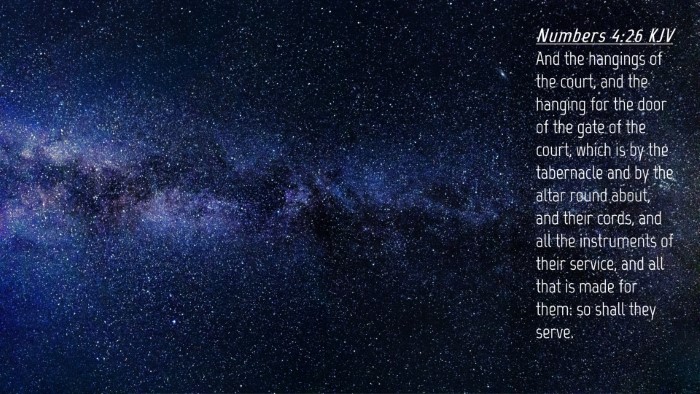 Picture 04 - Numbers 4:26 KJV Desktop Wallpaper - And the hangings of the court, and the hanging - Desktop Bible Verse Wallpaper