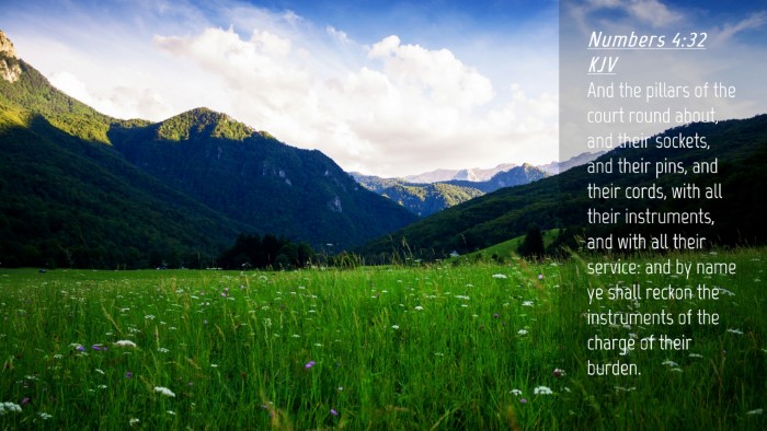 Picture 04 - Numbers 4:32 KJV Desktop Wallpaper - And the pillars of the court round about, and - Desktop Bible Verse Wallpaper