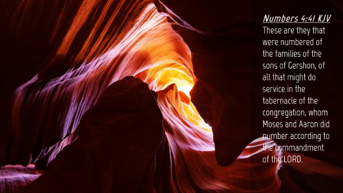Picture 04 - Numbers 4:41 KJV Desktop Wallpaper - These are they that were numbered of the families - Desktop Bible Verse Wallpaper
