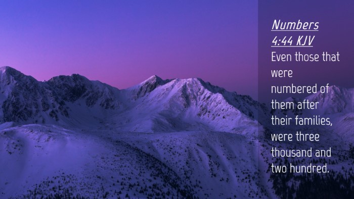 Picture 04 - Numbers 4:44 KJV Desktop Wallpaper - Even those that were numbered of them after their - Desktop Bible Verse Wallpaper