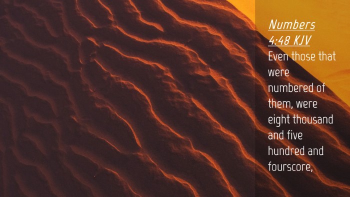 Picture 04 - Numbers 4:48 KJV Desktop Wallpaper - Even those that were numbered of them, were eight - Desktop Bible Verse Wallpaper