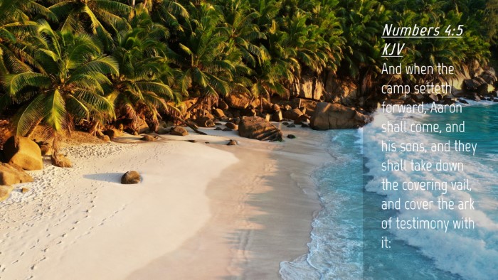 Picture 04 - Numbers 4:5 KJV Desktop Wallpaper - And when the camp setteth forward, Aaron shall - Desktop Bible Verse Wallpaper