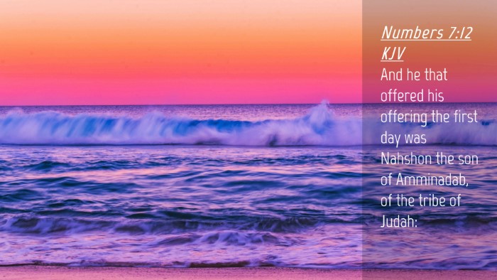 Picture 04 - Numbers 7:12 KJV Desktop Wallpaper - And he that offered his offering the first day - Desktop Bible Verse Wallpaper