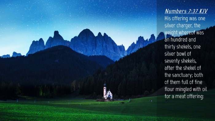 Picture 04 - Numbers 7:37 KJV Desktop Wallpaper - His offering was one silver charger, the weight - Desktop Bible Verse Wallpaper