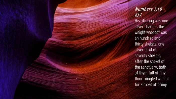 Picture 04 - Numbers 7:49 KJV Desktop Wallpaper - His offering was one silver charger, the weight - Desktop Bible Verse Wallpaper