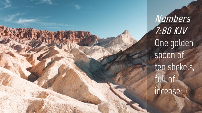 Picture 04 - Numbers 7:80 KJV Desktop Wallpaper - One golden spoon of ten shekels, full of - Desktop Bible Verse Wallpaper