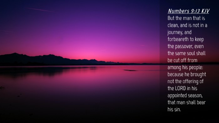 Picture 04 - Numbers 9:13 KJV Desktop Wallpaper - But the man that is clean, and is not in a - Desktop Bible Verse Wallpaper