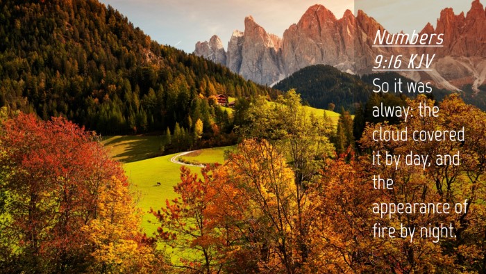 Picture 04 - Numbers 9:16 KJV Desktop Wallpaper - So it was alway: the cloud covered it by day, and - Desktop Bible Verse Wallpaper