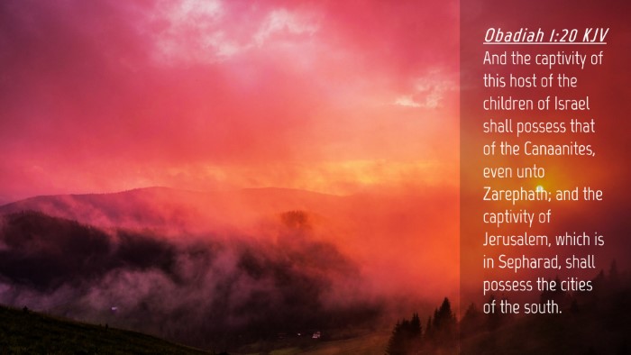 Picture 04 - Obadiah 1:20 KJV Desktop Wallpaper - And the captivity of this host of the children of - Desktop Bible Verse Wallpaper