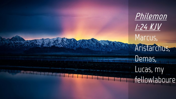 Picture 04 - Philemon 1:24 KJV Desktop Wallpaper - Marcus, Aristarchus, Demas, Lucas, my - Desktop Bible Verse Wallpaper