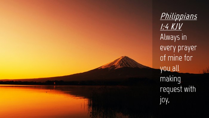 Picture 04 - Philippians 1:4 KJV Desktop Wallpaper - Always in every prayer of mine for you all making - Desktop Bible Verse Wallpaper