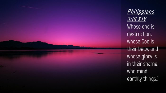 Picture 04 - Philippians 3:19 KJV Desktop Wallpaper - Whose end is destruction, whose God is their - Desktop Bible Verse Wallpaper