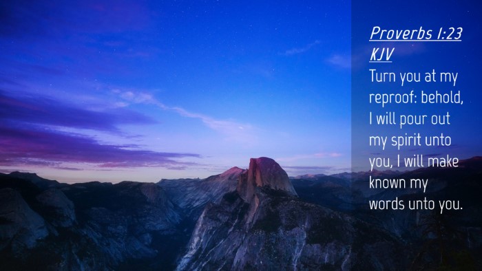 Picture 04 - Proverbs 1:23 KJV Desktop Wallpaper - Turn you at my reproof: behold, I will pour out - Desktop Bible Verse Wallpaper