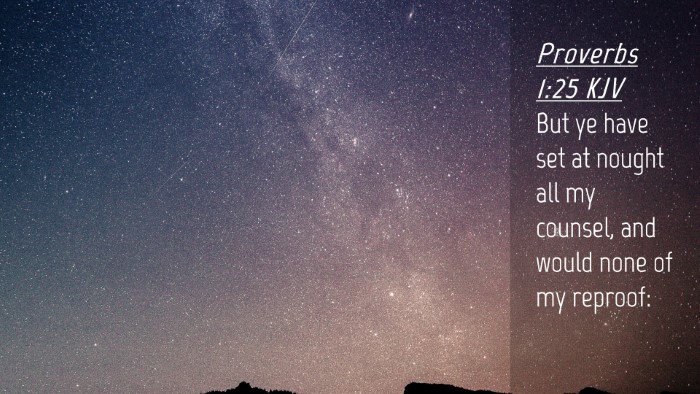 Picture 04 - Proverbs 1:25 KJV Desktop Wallpaper - But ye have set at nought all my counsel, and - Desktop Bible Verse Wallpaper
