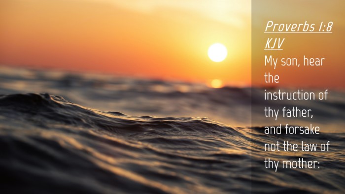 Picture 04 - Proverbs 1:8 KJV Desktop Wallpaper - My son, hear the instruction of thy father, and - Desktop Bible Verse Wallpaper
