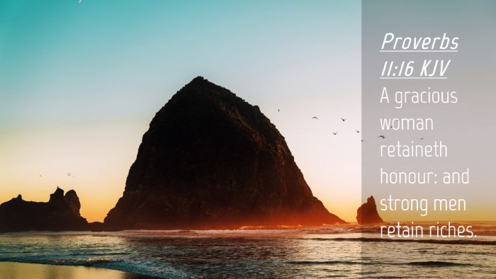Picture 04 - Proverbs 11:16 KJV Desktop Wallpaper - A gracious woman retaineth honour: and strong men - Desktop Bible Verse Wallpaper