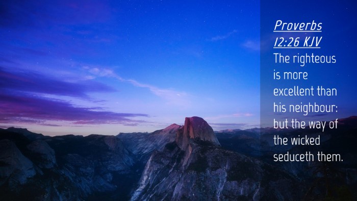 Picture 04 - Proverbs 12:26 KJV Desktop Wallpaper - The righteous is more excellent than his - Desktop Bible Verse Wallpaper
