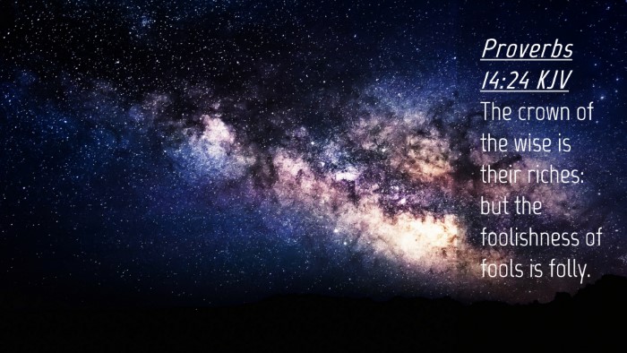 Picture 04 - Proverbs 14:24 KJV Desktop Wallpaper - The crown of the wise is their riches: but the - Desktop Bible Verse Wallpaper