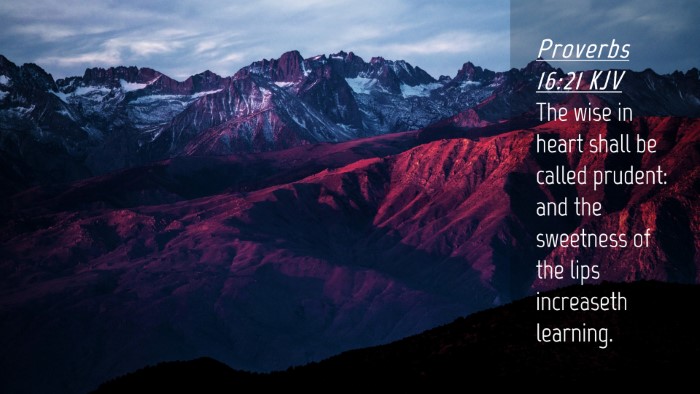 Picture 04 - Proverbs 16:21 KJV Desktop Wallpaper - The wise in heart shall be called prudent: and - Desktop Bible Verse Wallpaper